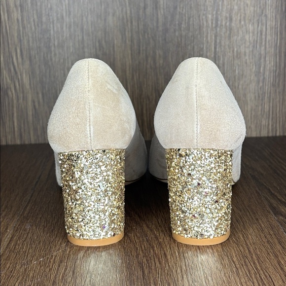 🔥🔥🔥Kate Spade Nude Pumps with Sparkling Gold Heel Size: 7M🔥🔥🔥 - Picture 4 of 8